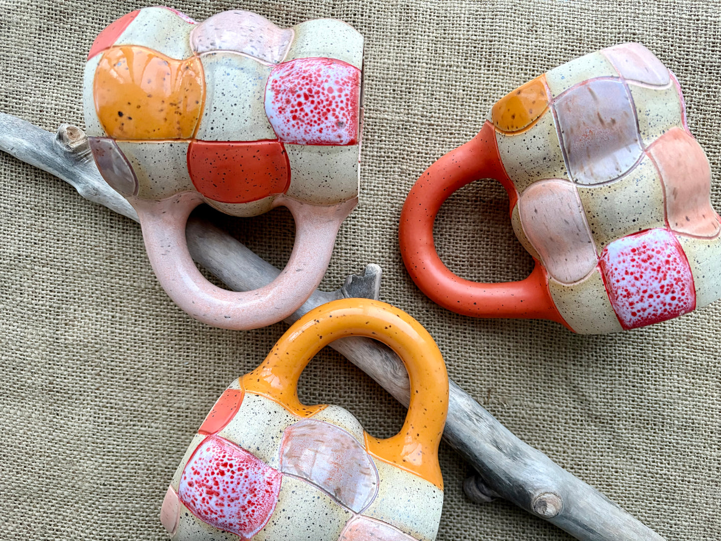 Orange Mango Sorbet Checker Mug