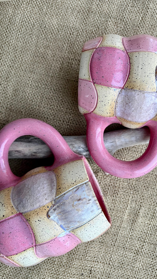 Pink Checker Mug